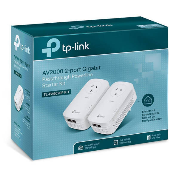 TP-Link TL-PA9020P KIT AV2000 2-Port Gigabit Powerline Kit Retail