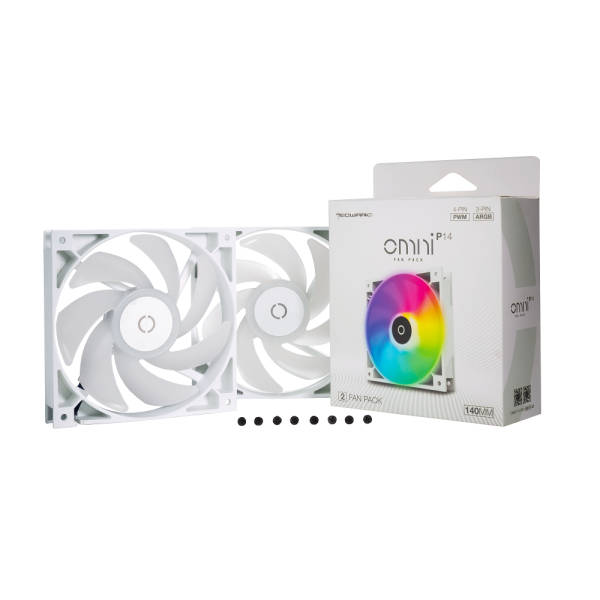 Tecware Omni P14 ARGB 140mm Fans White (2 Fan Pack)
