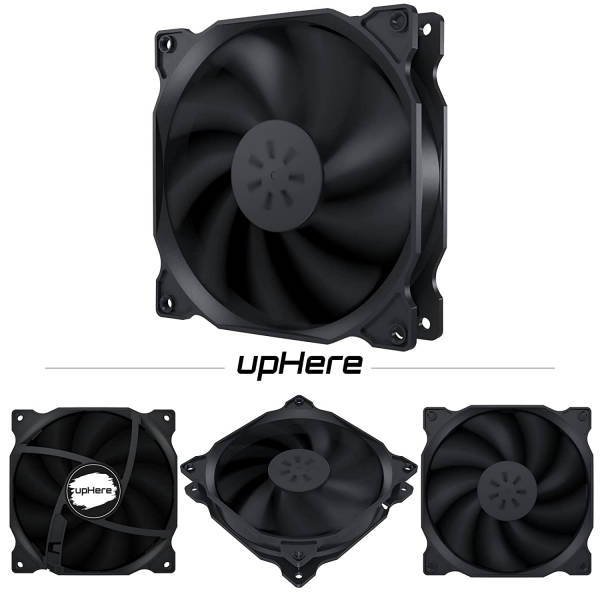upHere Long Life Case Fans 120mm 3-Pack - Black