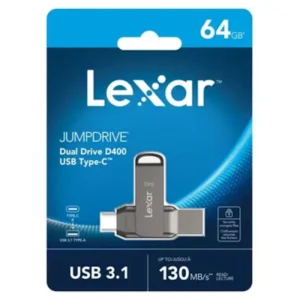 Lexar JumpDrive D400 64GB USB 3.2 & USB-C Dual Flash Drive (LJDD400064G-BNQNG)
