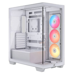 Comes equipped with three RS120 ARGB fans, which offer high-static pressure cooling and can be controlled via your motherboard’s 5V ARGB header.