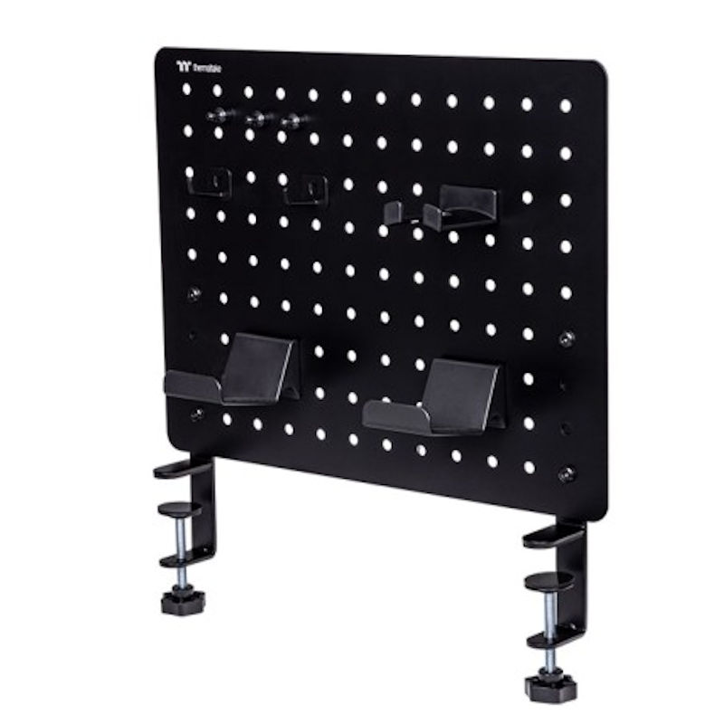 Thermaltake provides gamers and office workers with a highly compatible and easy-to-install desktop storage solution. The Gaming Desk Pegboard is a multi-functional, beautiful and stylish desk organizer and storage stand that provides more than one installation method.