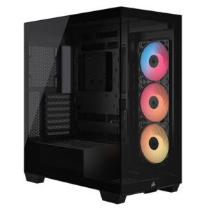 Reverse-Rotor ARGB Fans: Includes three pre-installed RS120-R fans that use a reverse-rotor design to maintain optimal intake airflow while keeping the fan’s lighting effects unobstructed.