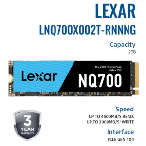 Lexar NQ700 2TB M.2-2280 PCIe 4.0 NVME SSD OEM No Box (LNQ700X002T-HNNNG)
