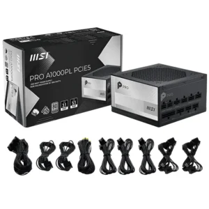 MSI 1000W Pro A1000PL PCIE5 80+ Platinum Fully Modular ATX 3.1 Power Supply (PRO A1000PL PCIE5)