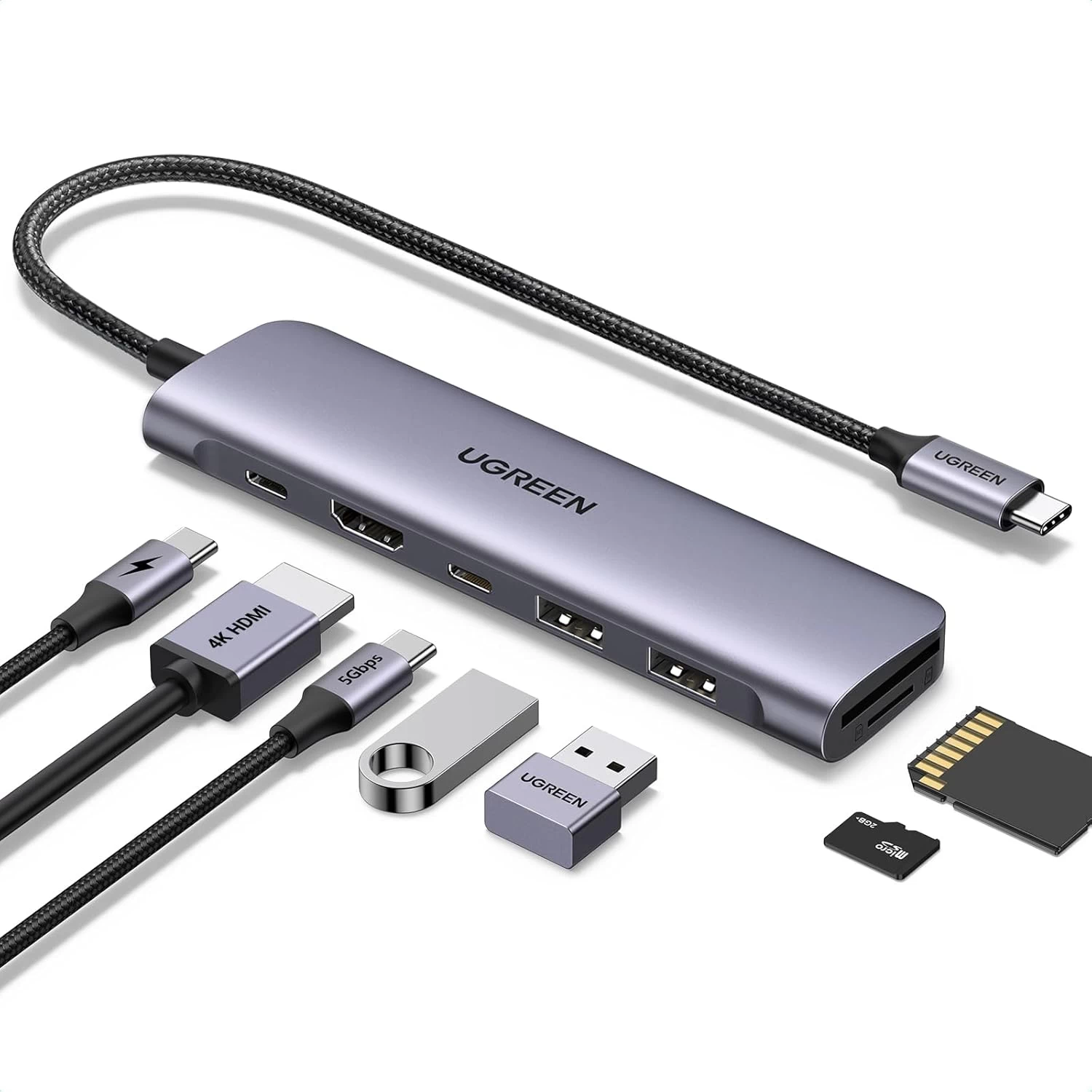 Ugreen Revodok USB-C Multi-function 7-in-1 USB-C Adapter with 4K 30Hz HDMI (CM880)