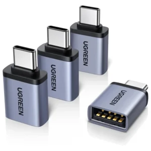 Ugreen USB-A to USB-C Female to Male Adapter 4 Pack Grey